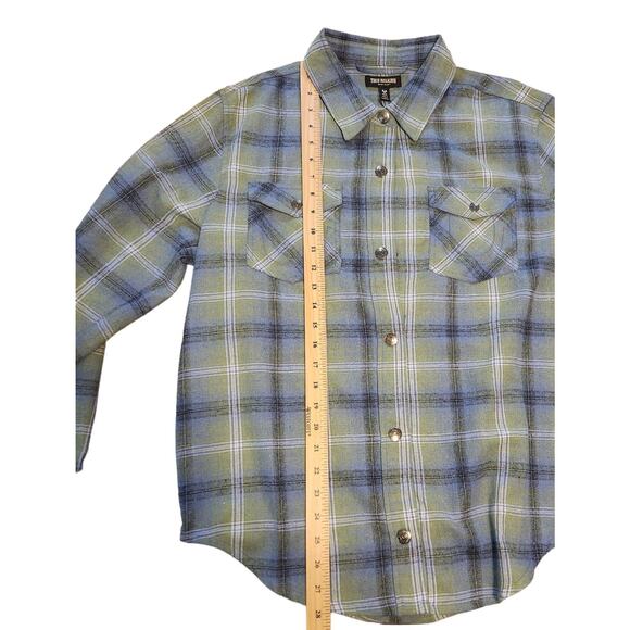 TRUE RELIGION HS Brushed Flannel Women's Button Up Long Sleeve Blouse Iris MED - Picture 5 of 13